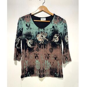 Cactus Bay Apparel made t shirt in USA 100% cotton southwestern figures women S